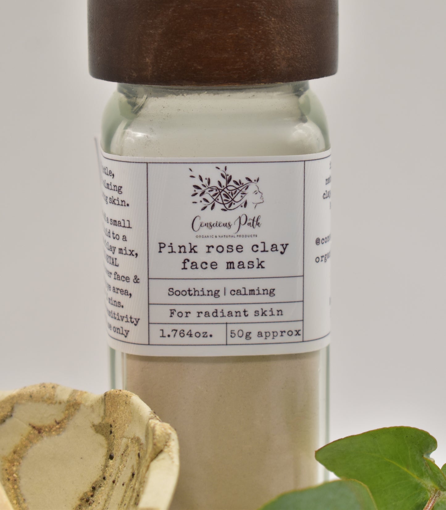 Pink rose clay face mask