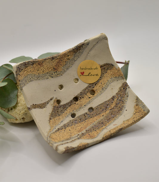 Handcrafted stoneware soap dish