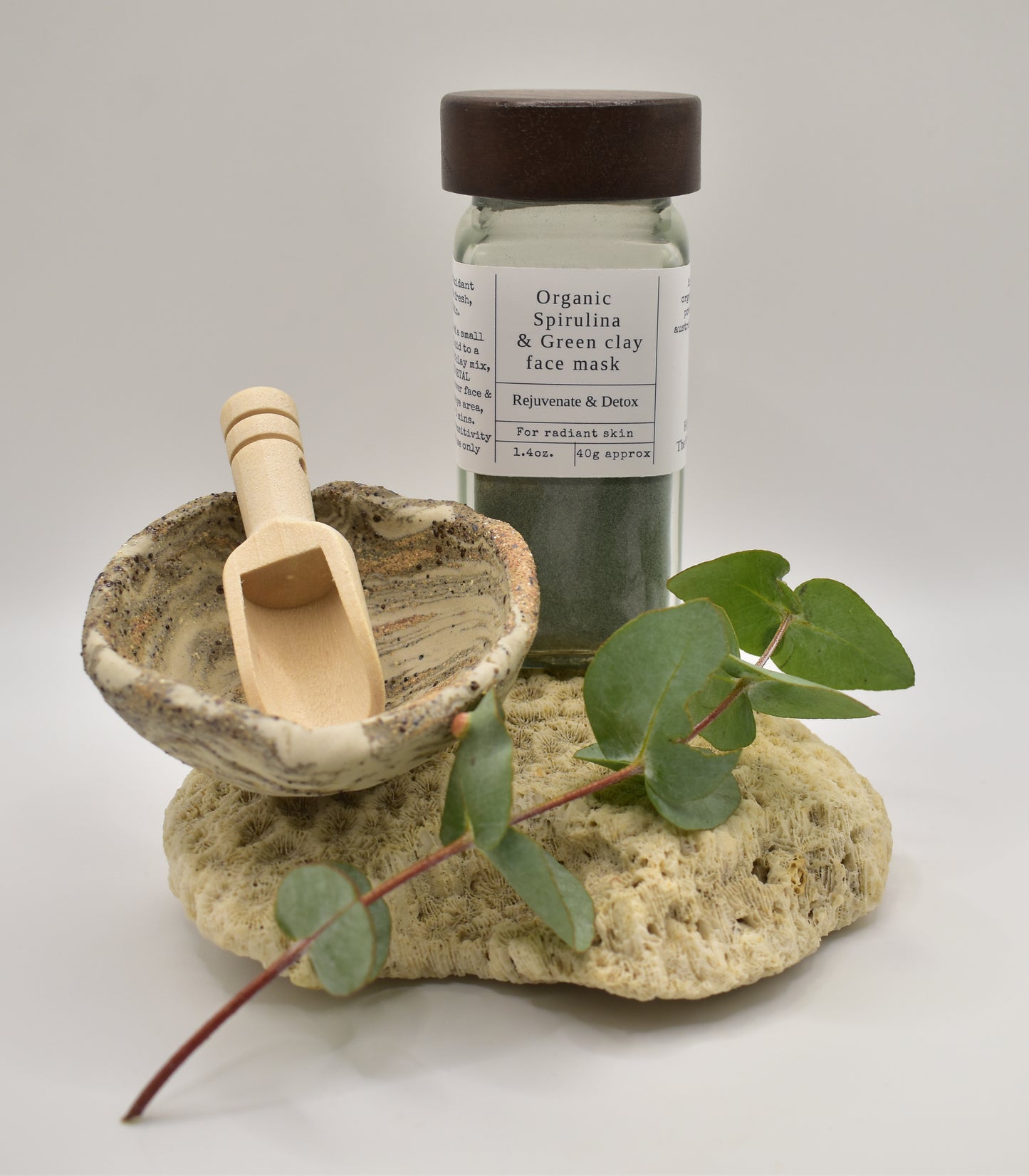 Organic Spirulina & clay face mask set
