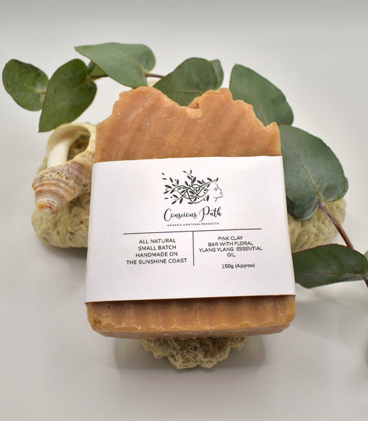 Handmade Organic Pink Clay Soap with ylang ylang