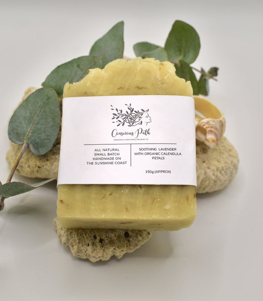 Handcrafted Organic Soap with Lavender & Calendula Petals