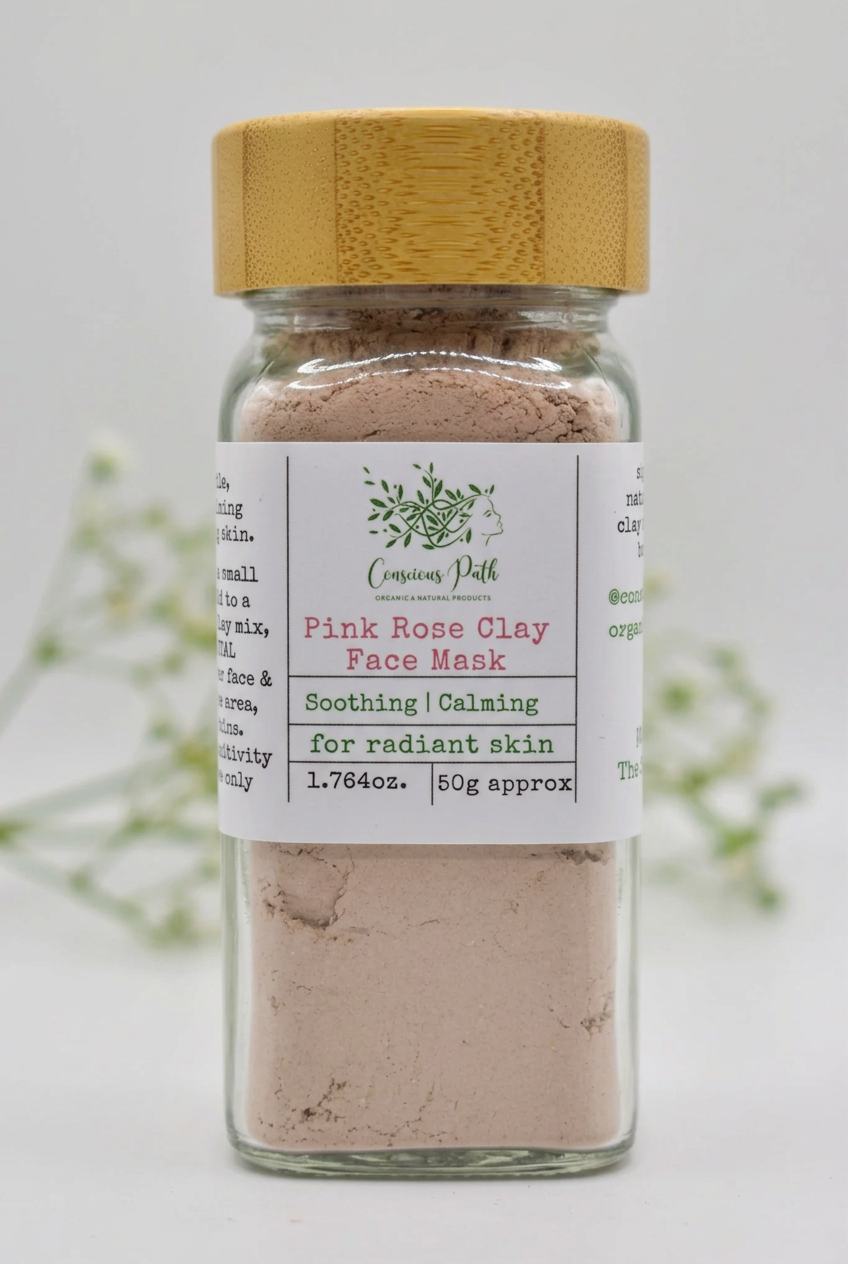 Solo Pink Rose Clay Mask in tall jar