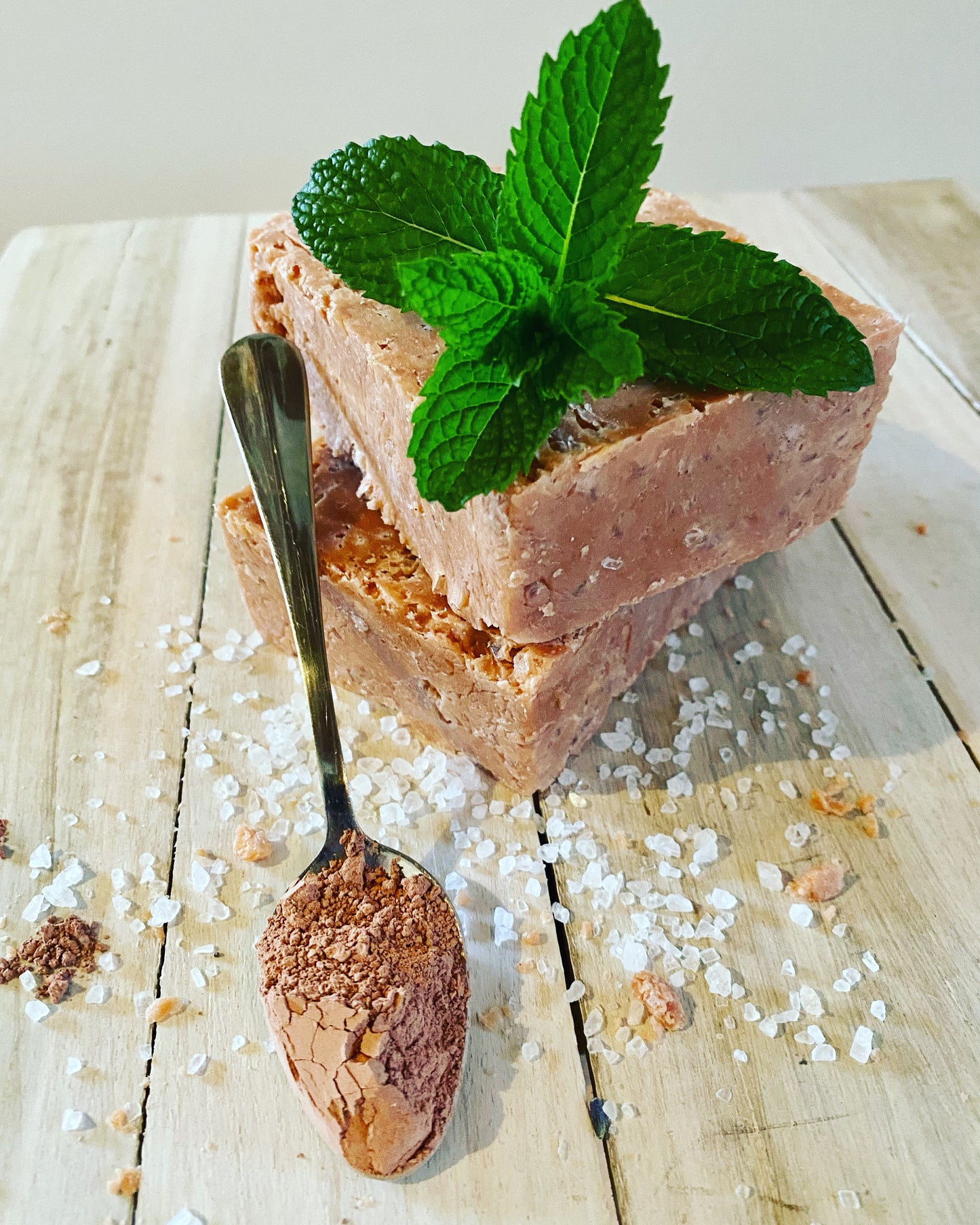 Australian Pink clay salt spa bar with peppermint