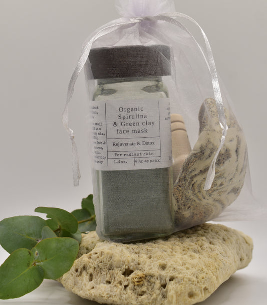 Organic Spirulina & clay face mask set