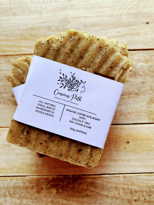 Organic coffee scrub bar