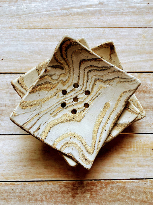 Handcrafted stoneware soap dish